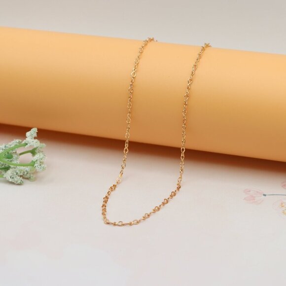 "Elegant Rose Gold Twisted Link Chain Necklace for Minimal Styling , XPNL0173 - Picture 5 of 12